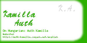 kamilla auth business card